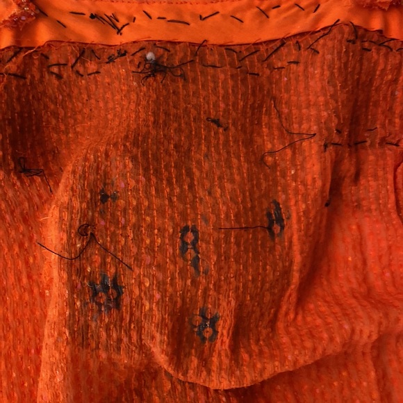 Custom made flapper style dress for a musical. in orange and black. - Picture 7 of 8